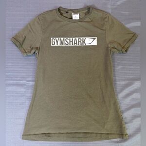 Gymshark Women’s Logo Training T-Shirt Olive Green Athletic Tee Size L